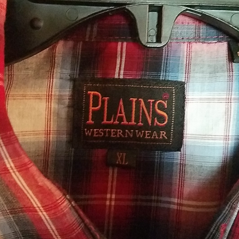 Plains Western Wear XL Snap Short Sleeve 2 Pockets - Picture 2 of 4